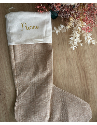 Chaussette de Noël personnalisée – Toile de...