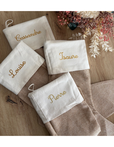 Chaussette de Noël personnalisée – Toile de...