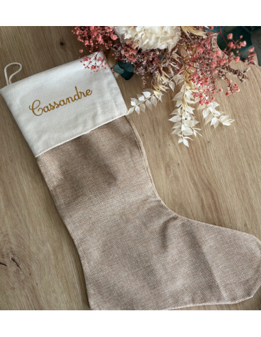 Chaussette de Noël personnalisée – Toile de...