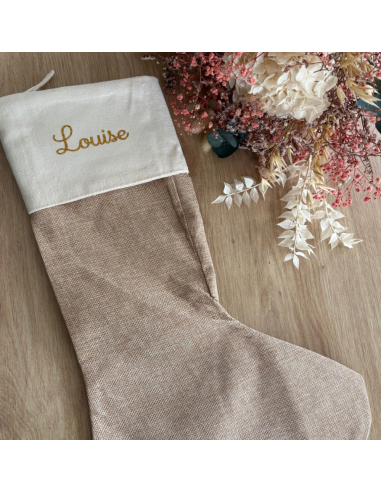 Chaussette de Noël personnalisée – Toile de...