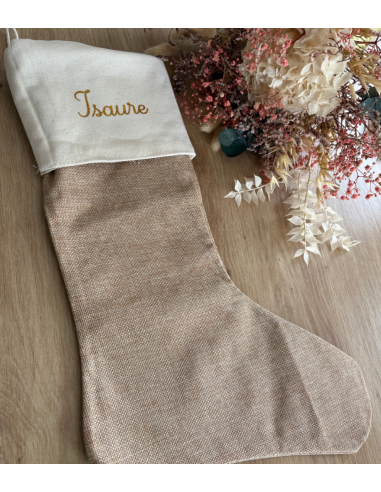 Chaussette de Noël personnalisée – Toile de...