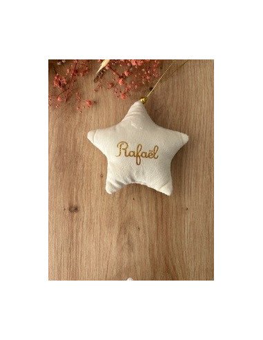 Étoile de Noël en velours – Personnalisée avec...