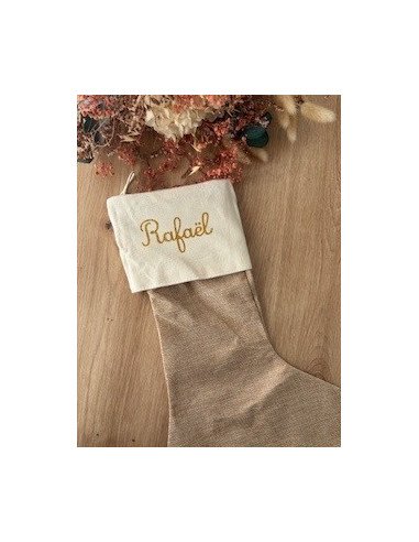 Chaussette de Noël personnalisée – Toile de...