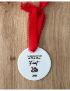 Boule de Noël personnalisée MARIAGE 2