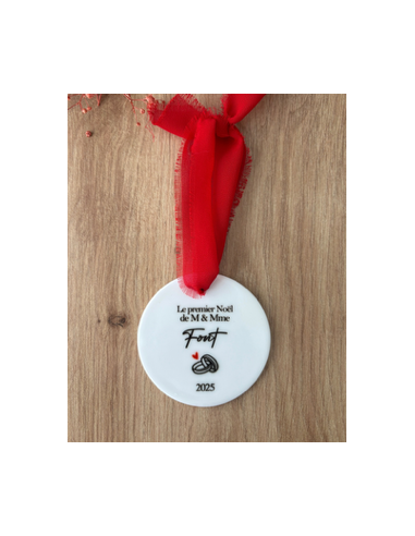Boule de Noël personnalisée MARIAGE