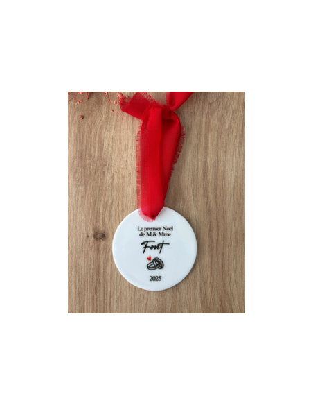 Boule de Noël personnalisée MARIAGE