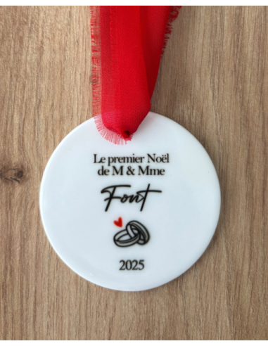 Boule de Noël personnalisée MARIAGE
