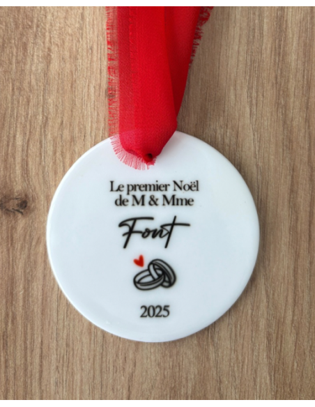 Boule de Noël personnalisée MARIAGE