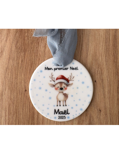 Boule de Noël personnalisée en céramique Mon premier Noël