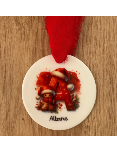 Boule de Noël personnalisée en céramique – Prénom initiale🎁 2