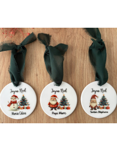 Boule de Noël personnalisée en céramique – Prénom + logo...