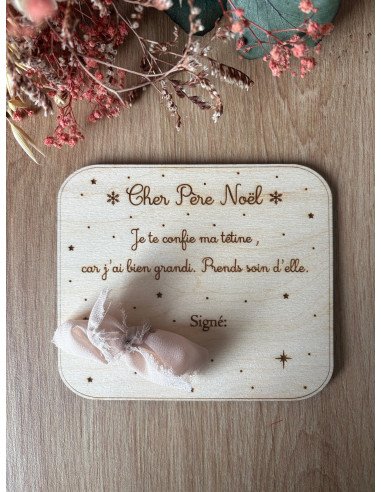 🎅 Plaque en bois “Je donne ma tétine au Père Noël”