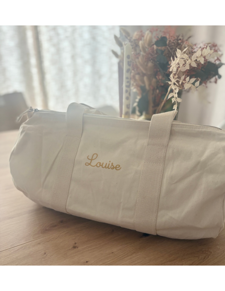 Sac week-end enfant personnalisé – Prénom – Coton bio 🌈