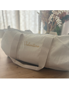 Sac week-end enfant personnalisé – Prénom – Coton bio 🌈