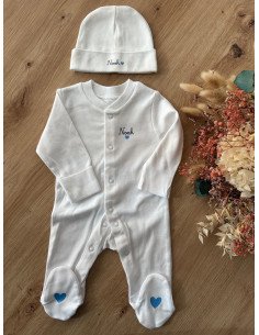 Coffret Naissance Personnalisé – Pyjama & Bonnet 2 pièces