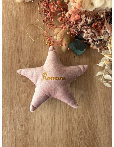 Étoile de Noël en velours – Personnalisée avec...