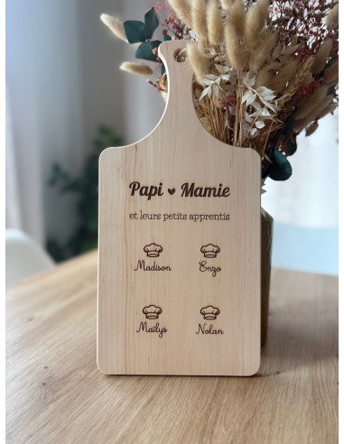 🪵 Planche à découper décorative en bois gravé-...