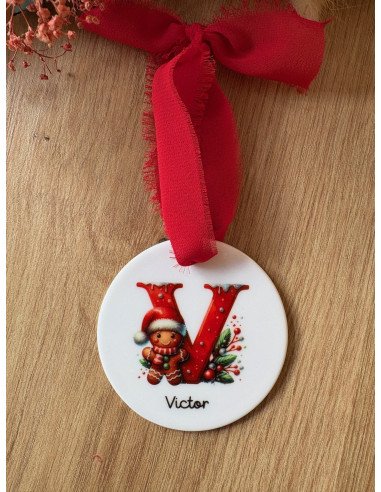 Boule de Noël personnalisée en céramique –...