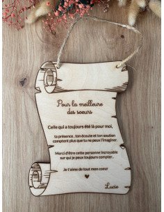 Parchemin en bois gravé // Message