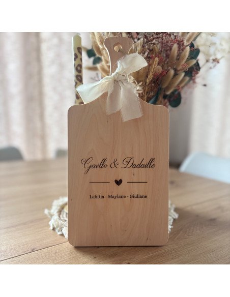 🪵 Planche à découper décorative en bois gravé- Famille