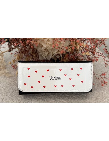Étui à lunettes rigide personnalisé -cœur ❤️Prénom