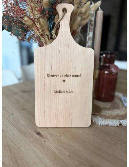 🪵 Planche à découper décorative en bois gravé- BIENVENUE CHEZ NOUS