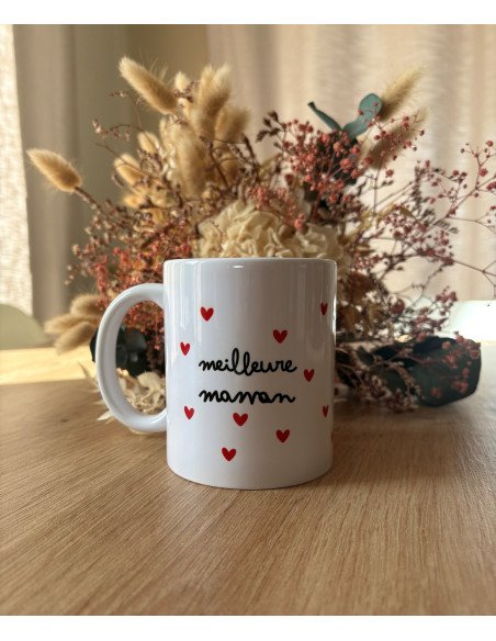 Mug/Tasse avec Meilleure Maman et petits cœurs ❤️